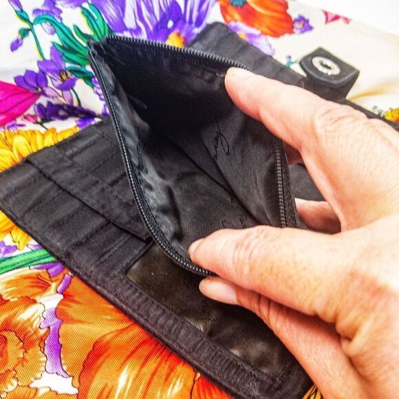 Vera Bradley Black Quilted Microfiber Long Wallet - Picture 6 of 7